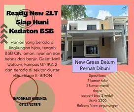 Rumah Gress New Dijual Cepat Cluster Kedaton BSB City Harga Dibawah 2M