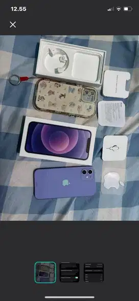 iphone 12 purple like new garansi on