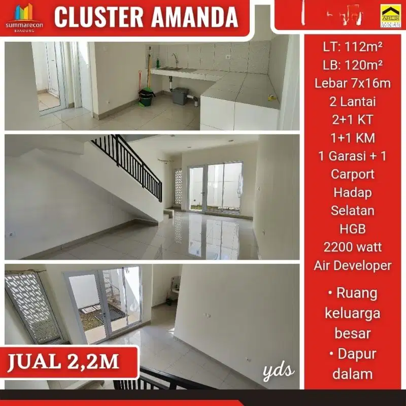 murah rumah 2 lantai bagus amanda premium summarecon bandung