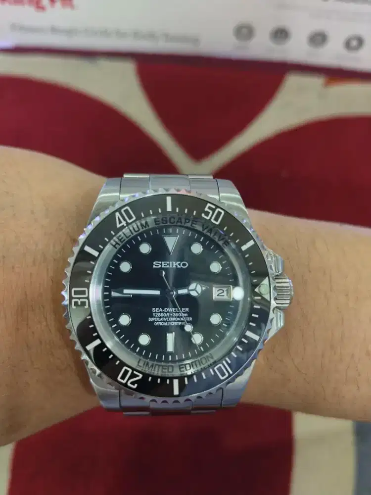 Jam tangan Seiko Submariner Black Mod NH35 unit sjaa