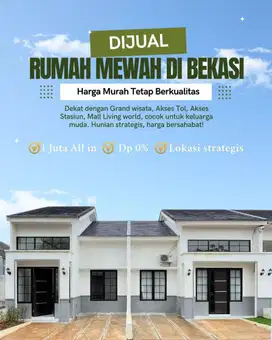 Rumah Syariah Ready Strategis Cuma 5 Menit ke Grand Wisata Bekasi