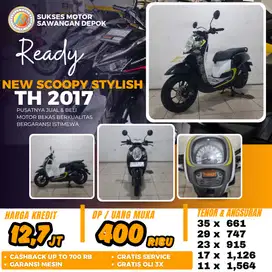 DP 400 CASH KREDIT HONDA NEW SCOOPY TH 2017 UNIT MULUS BERGARANSI