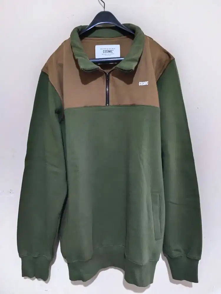 Cosmic Sweater Half Zip Nivel Army Size XL