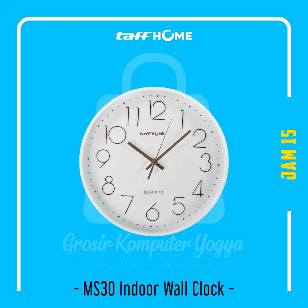 TaffHOME MS30 29cm Round Shape Quartz Indoor Wall Clock Jam Dinding