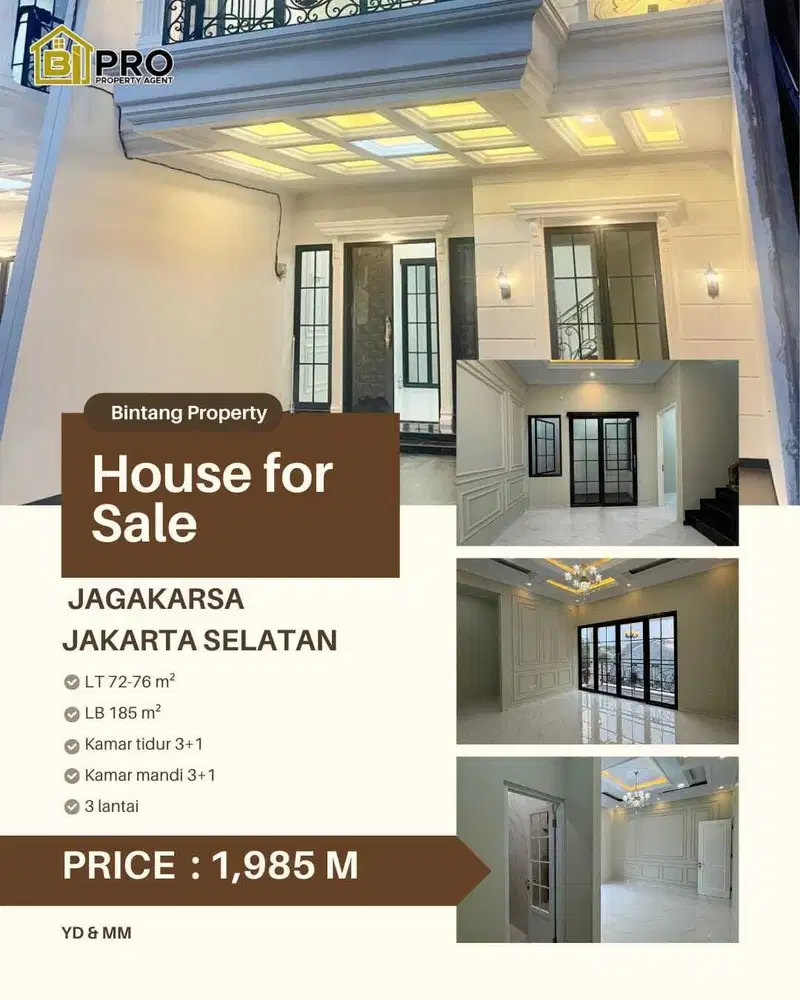 Rumah baru 3 lantai plus rooftop di Jagakarsa Jakarta Selatan