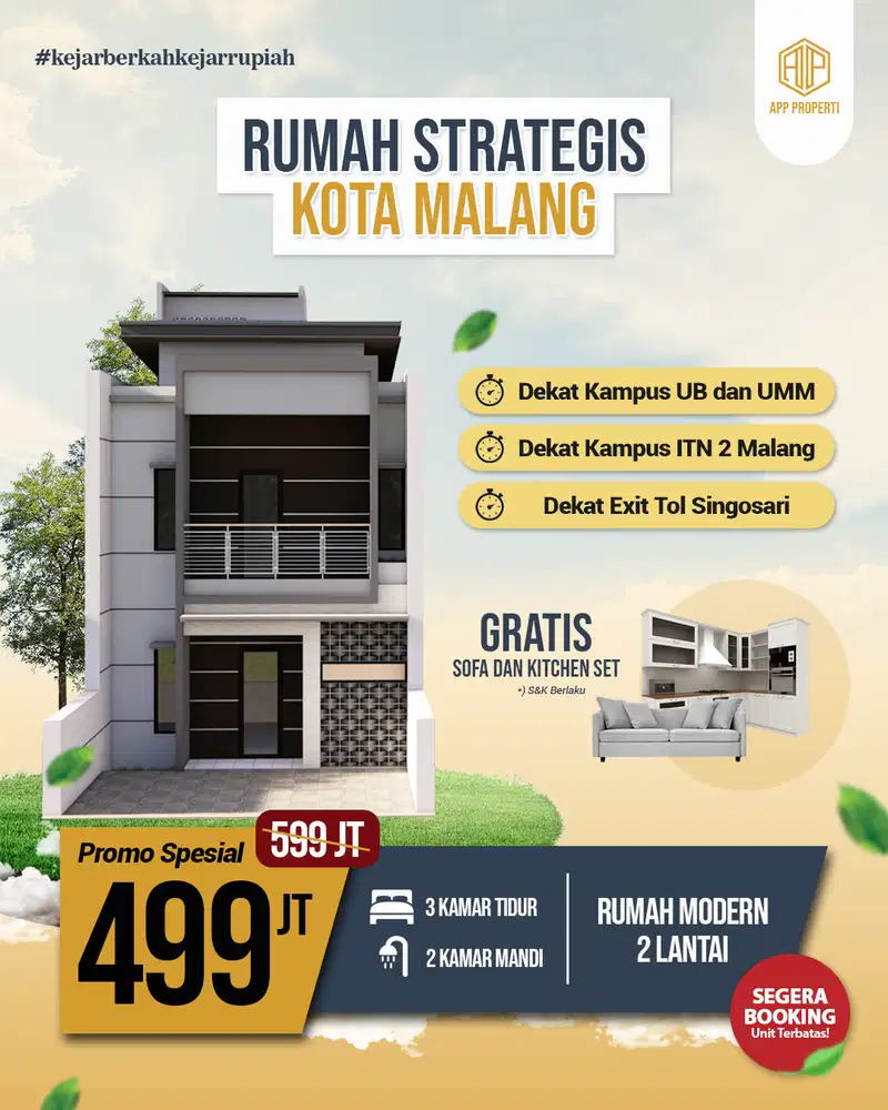 RUMAH SANGAT STRATEGIS DEKAT KAMPUS DIKOTA MALANG