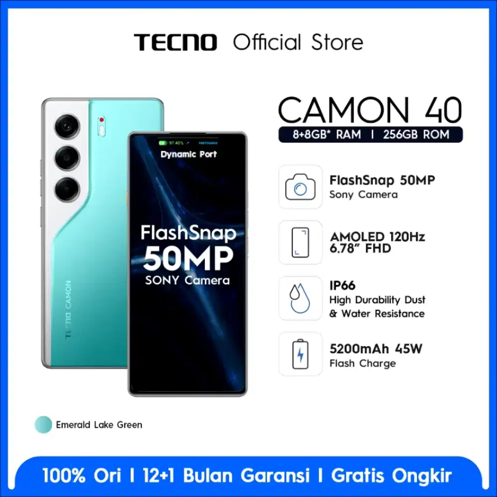 Tecno camon 40 ram 8 Rom 256 GB amoled