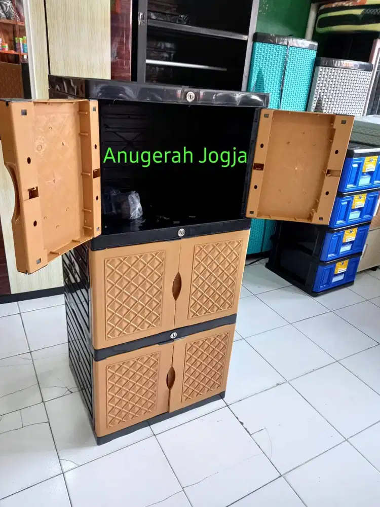 lemari plastik aquos polos susun 3