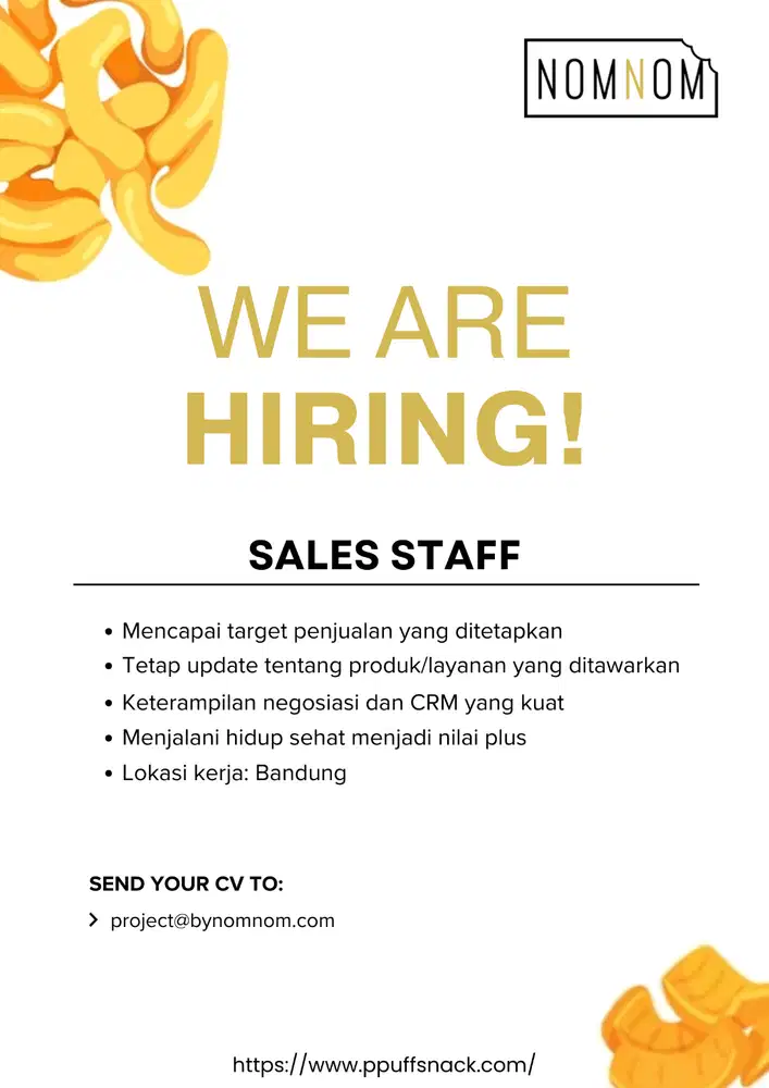 Dicari Sales Staff