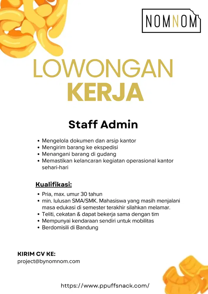 Dicari Admin Staff