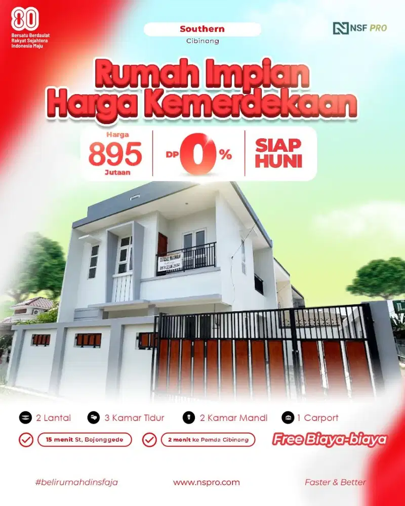 Rumah 2 lantai siap huni dekat pemda Cibinong