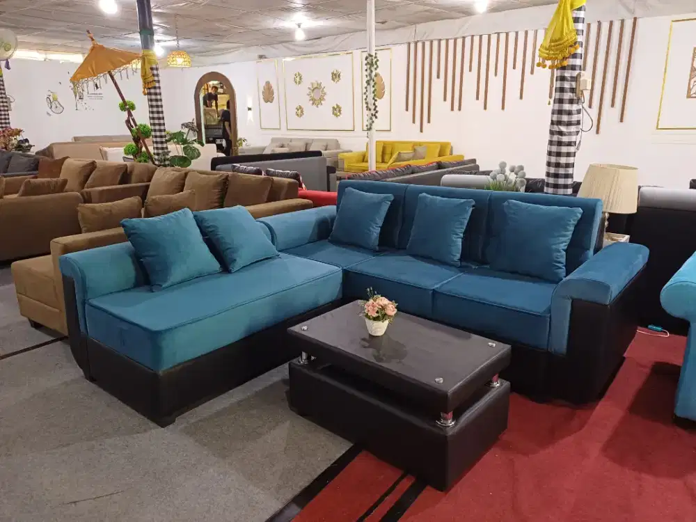 Sofa L minimalis cantik. Fullset free antar jogja
