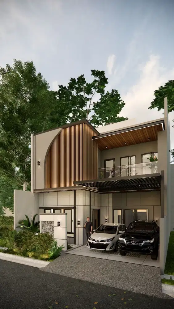 Rumah Baru 2 Lantai Depan Taman di Metland
