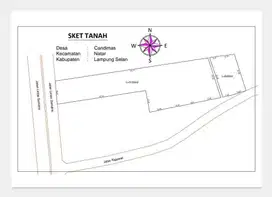 TANAH PINGGIR JALAN RAYA NATAR BRANTI DIJUAL MURAH