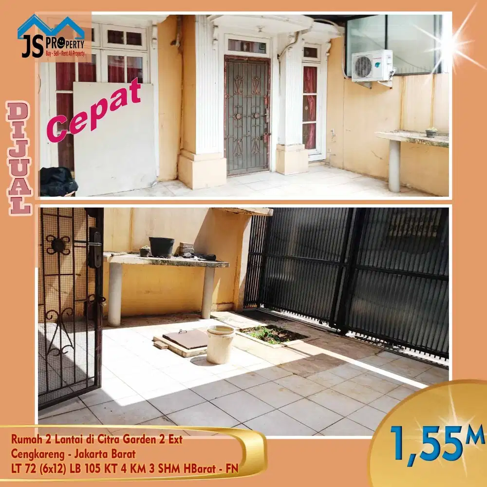 DIJUAL MURAH HARGA INVESTOR 2 LANTAI DI CITRA GARDEN 2 EXT JAKARTA