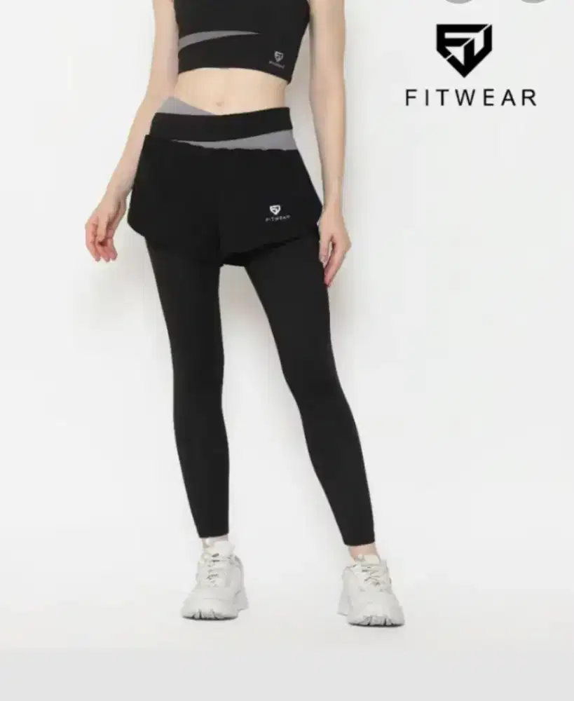 Fitwear Celana Pendek + Legging Olahraga Wanita FILZA 2TONE WAIST-2XL