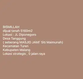 Dijual tanah strategis