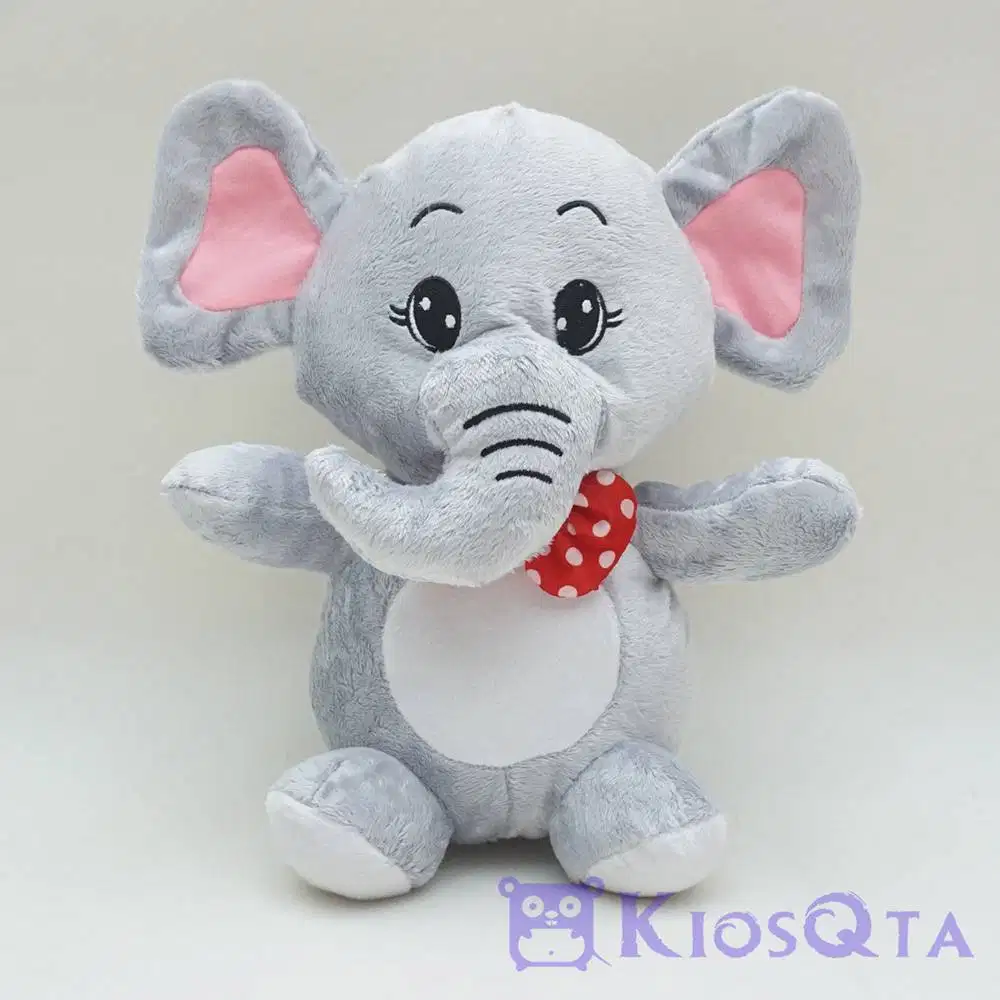 boneka gajah lucu cute elephant abu abu / pink