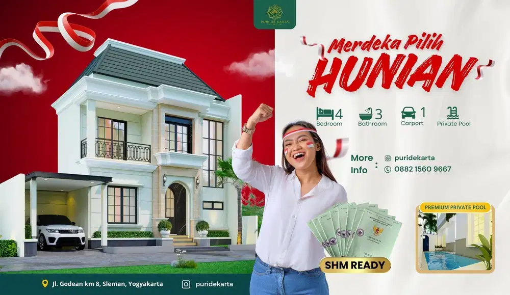 Rumah Private Pool Jogja Premium 2 Lantai di Sleman