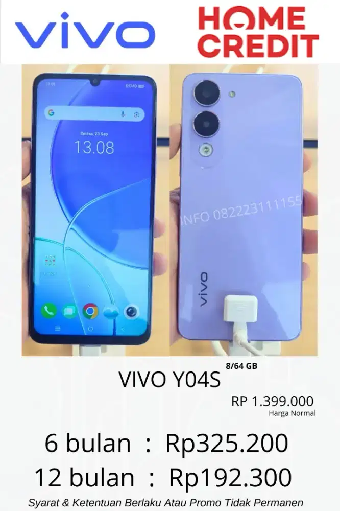 Vivo Y04S 8/64 GB Bisa cicilan murah