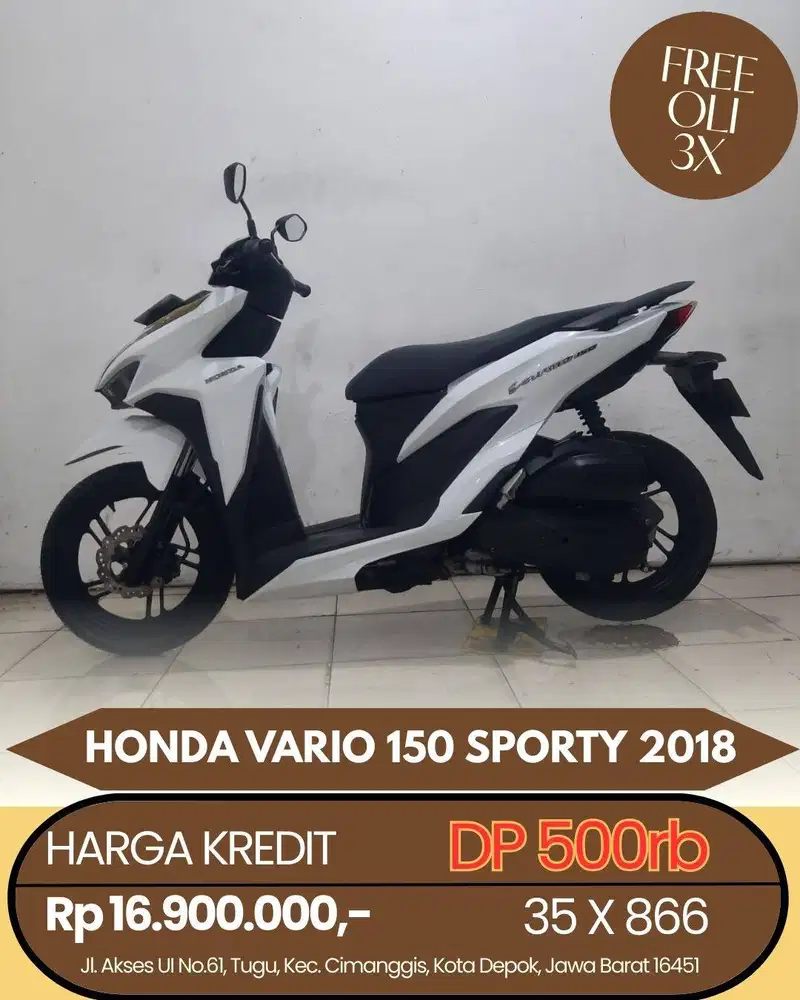 HONDA VARIO 150 SPORTY 2018 CASH/KREDIT DP MURAH ANGSURAN RINGAN