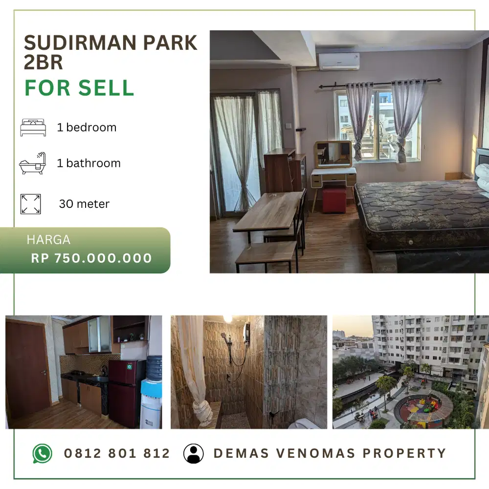Dijual murah Sudirman Park 1BR Lantai Rendah