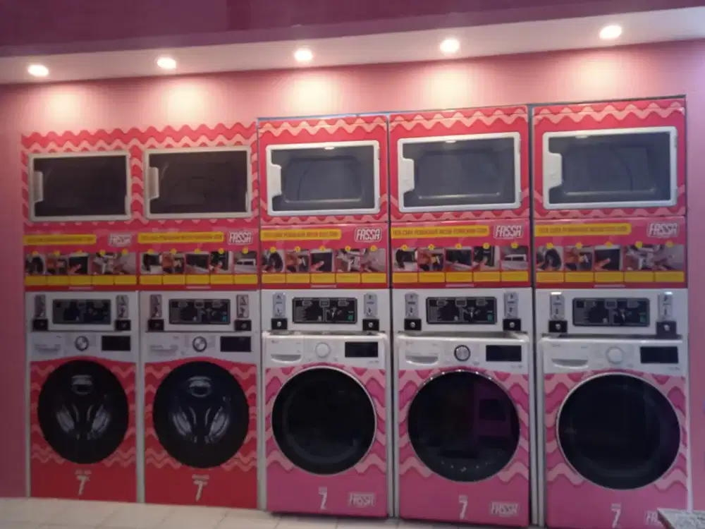 FRANCHISE LAUNDRY COIN TANPA ROYALTI LENGKAP SEMUA MESIN INSTALASI