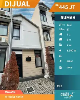 Rumah Konsep Landed Apartment M-House The Araya Malang
