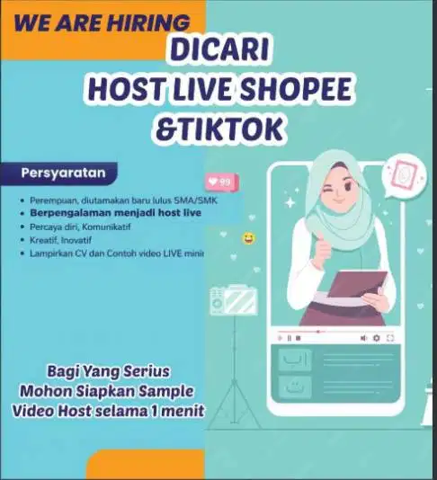We'Re Hiring-Host Live Baju Tidur Dewasa Dan Anak2