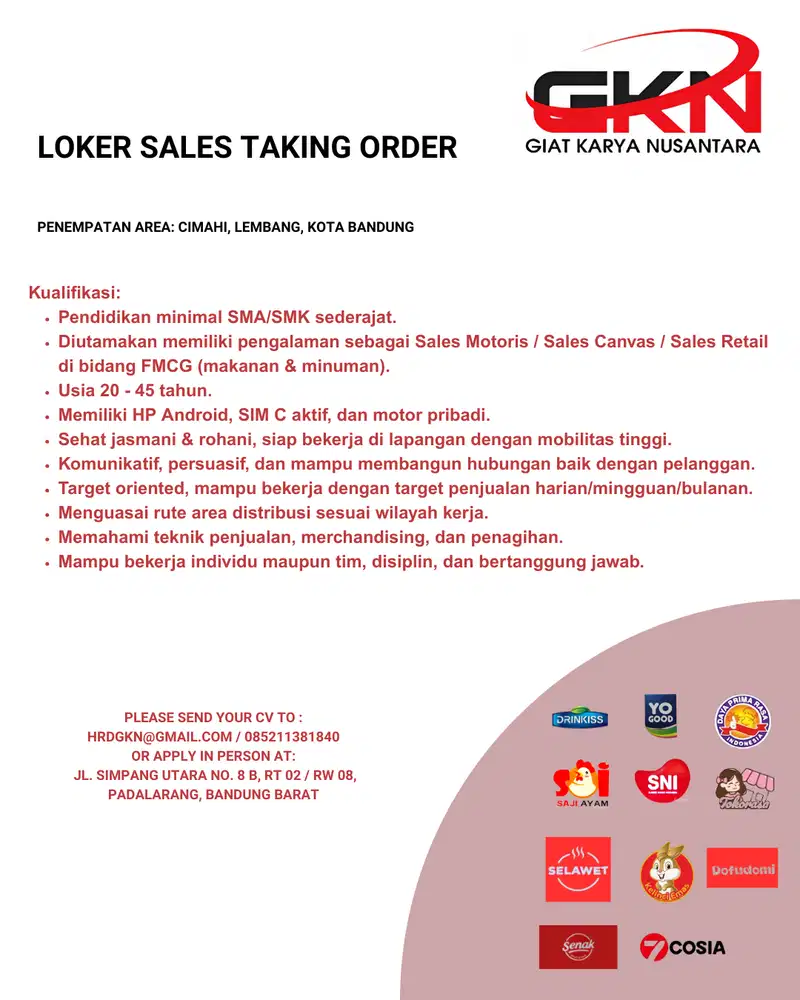 SALES  DISTRIBUTOR MAKANAN