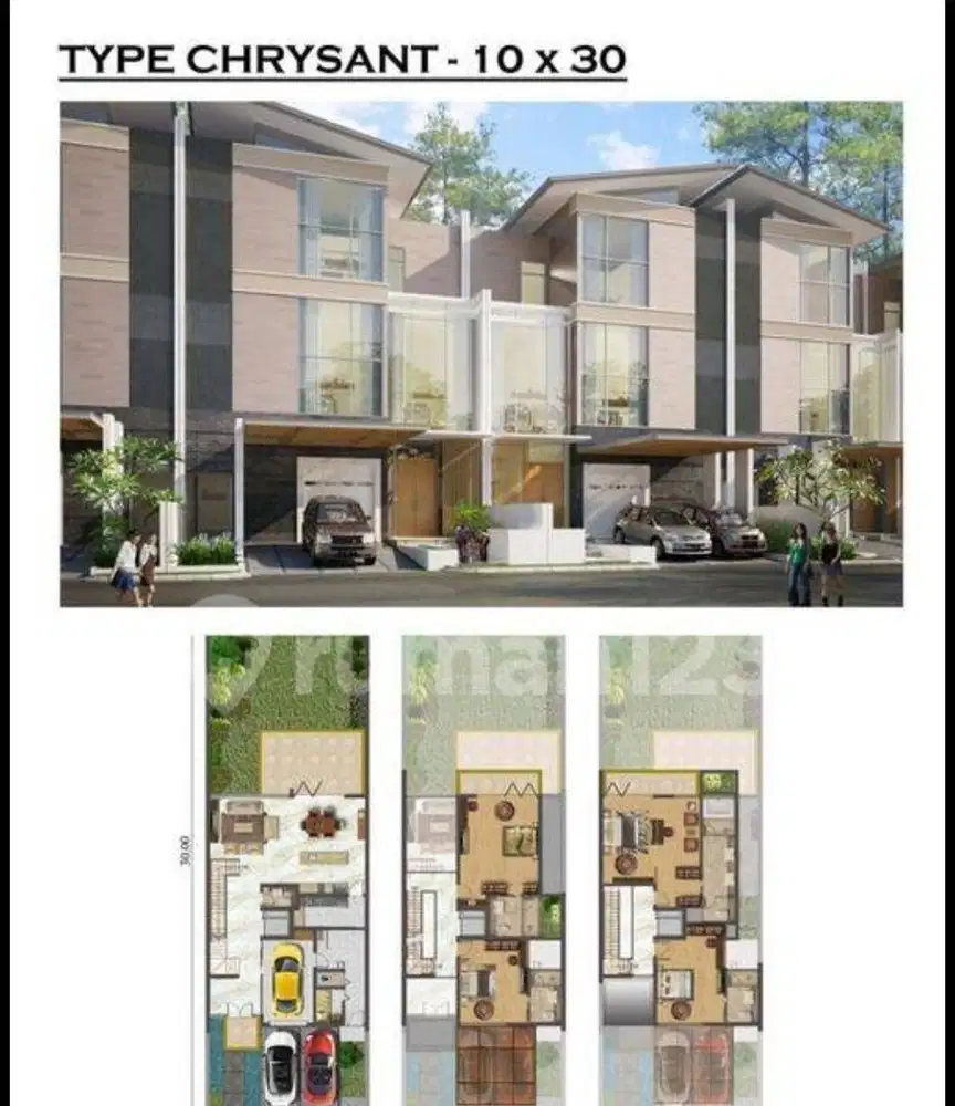 Dijual Rumah Cluster The Mozart Signature Uk 10x30 Chrysant Pik