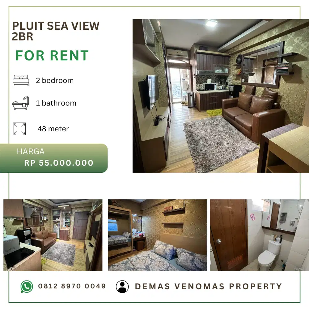 Disewakan Apartment Pluit Sea View 2BR Full Furnished View Laut Sunset