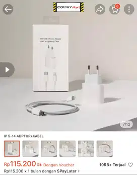 Comvy Mart Charger iPhone Adaptor 20Watt Fast Charging USB C to Light