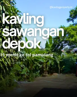 Tanah Kavling Depok Sawangan, 16 Menit Ke Gerbang Tol Pamulang