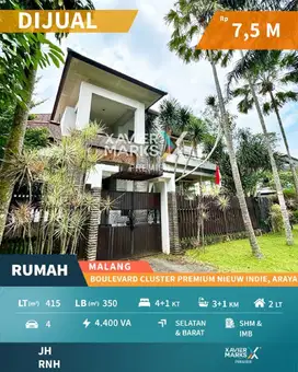 g083  Rumah Hook Tropis di Boulevard Cluster Premium Nieuw Indie Araya