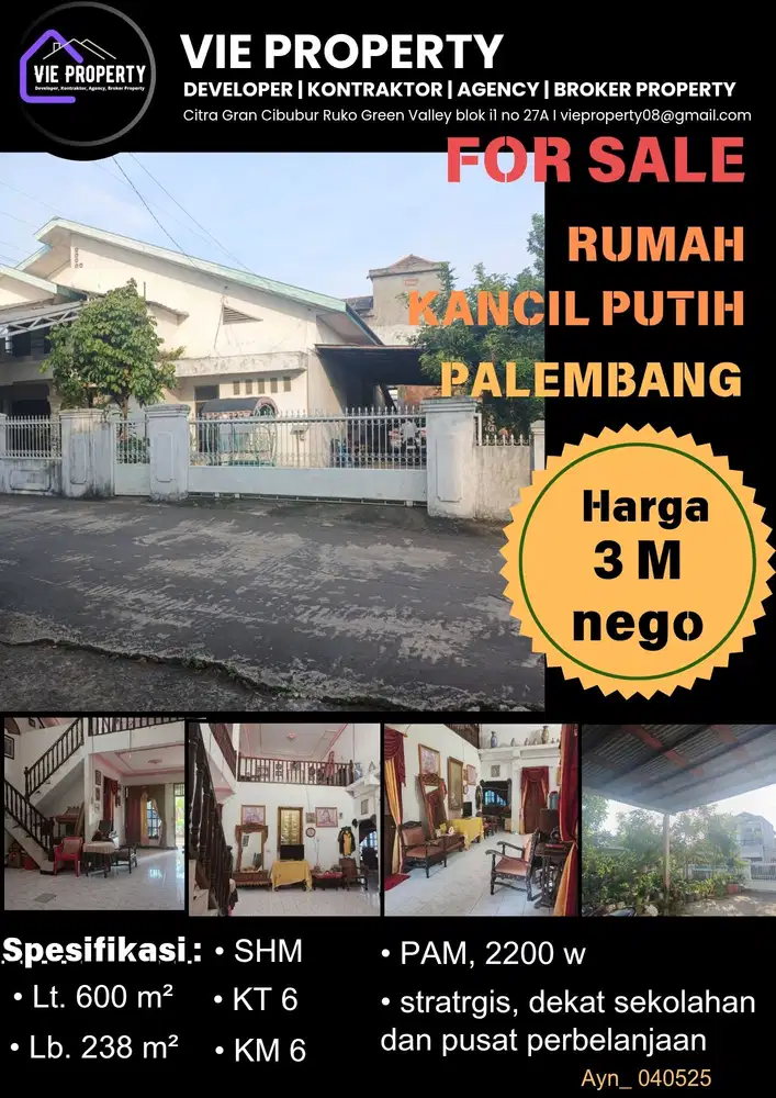 Rumah Cantik Siap Huni di Kancil Putih Palembang
