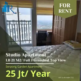Sewa apartemen studio FF view TOP FLOOR  murah  Serpong Garden