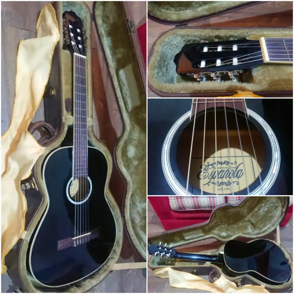 Gitar Klasik Espanõla Full Black Elegant Original Classical Guitar Ori