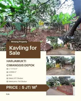 DIJUAL TANAH HOOK DI HARJAMUKTI DEPOK DEKAT TOL CIBUBUR DAN LRT