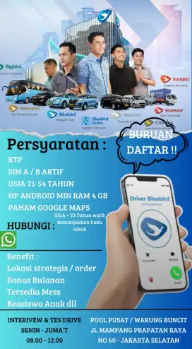 Driver blue bird Mampang
