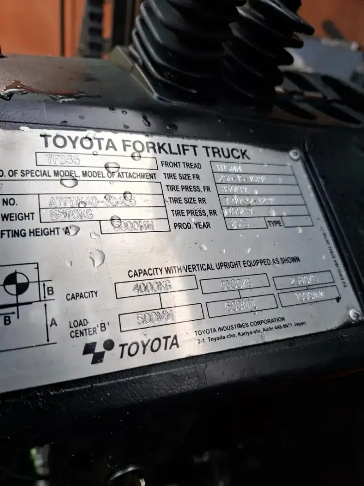 Forklift Toyota 3.5 Ton 2019