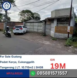 JUAL GUDANG MURAH CURUG BITUNG TANGERANG CASH ONLY