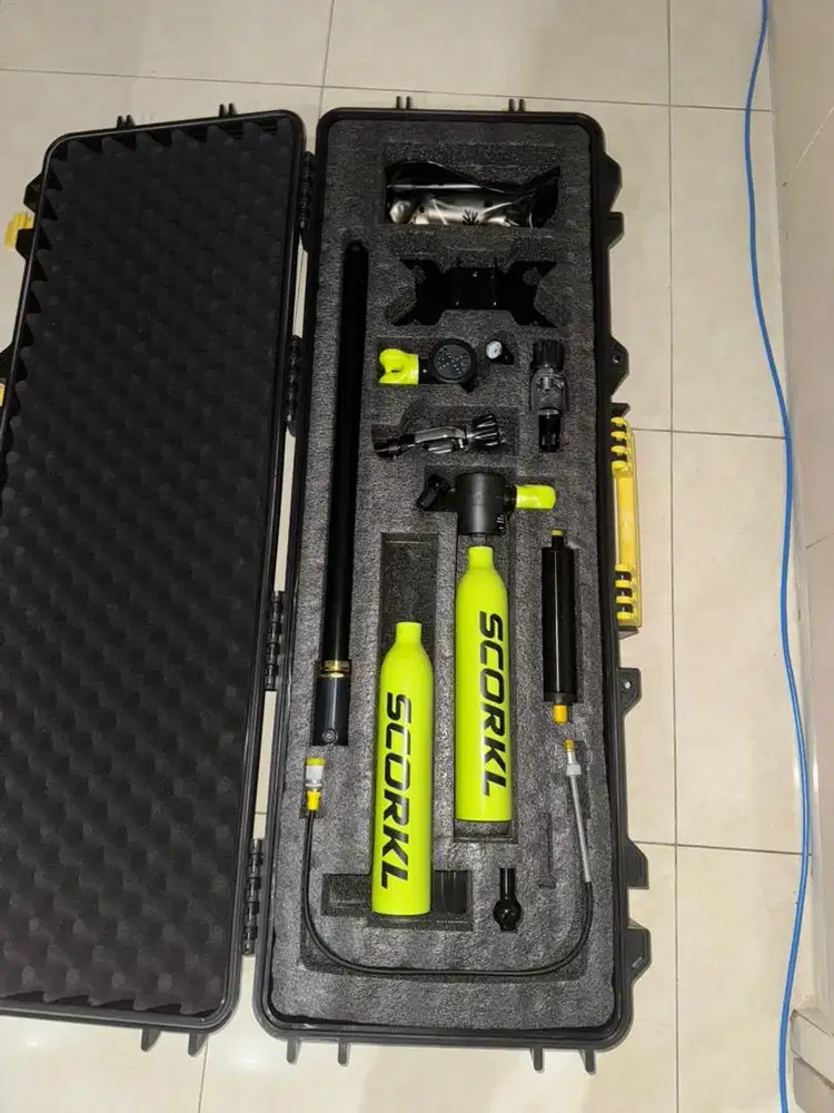 Dijual SCORKL Portable scuba diving kit 1 koper dipakai hanya 1x