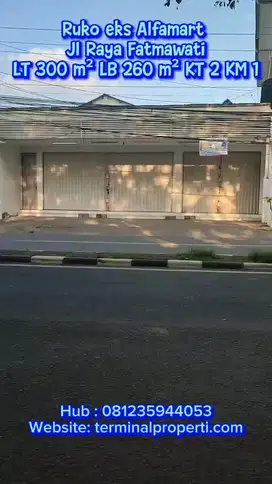 Ruko/Kantor Ex Alfamart Dijual SHM Hak Milik Jl Raya Fatmawati Pedurungan Kidul  Semarang Timur