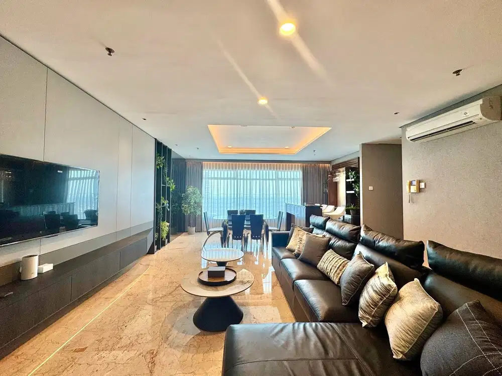 Eksklusif! Apartemen Pantai Mutiara 2BR+1BR Furnished Interior Mewah