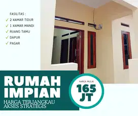 RUMAH IDEALIS 2 KAMAR AKSES STRATEGIS HANYA 165 JUTA