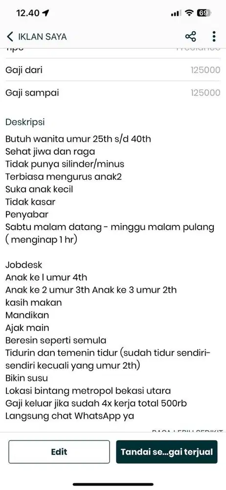 Lowongan kerja (BACA INFO IKLAN)