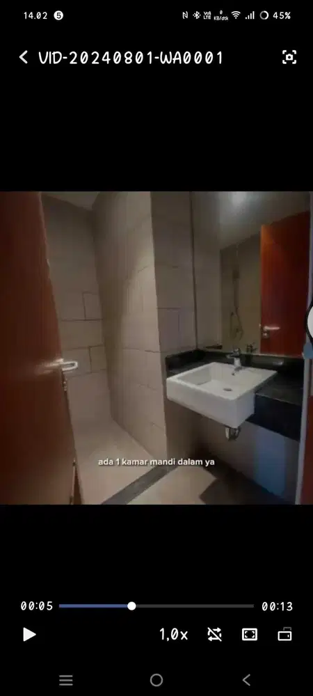 disewakan apartemen studio furnished bisa per 3 bulanan
