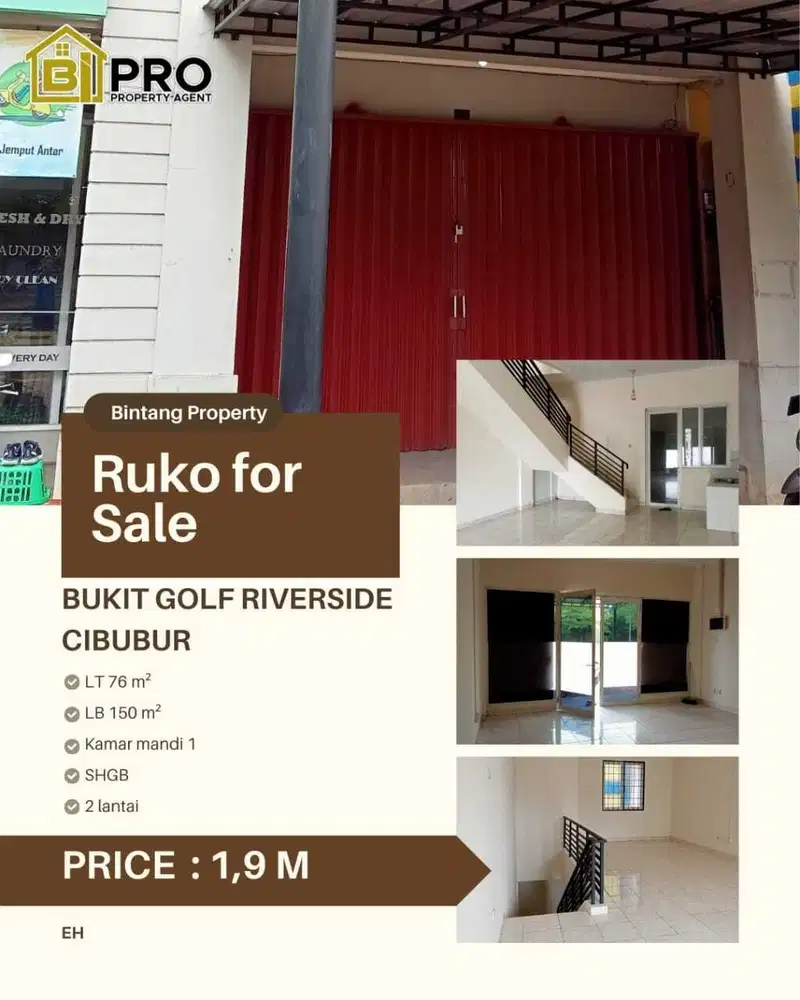 DIJUAL RUKO BUKIT GOLF RIVERSIDE CIBUBUR DEKAT TOL CIMANGGIS