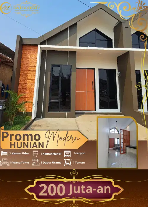 Rumah minimalis modern 2 kamar dekat jalan utama mulai dari 200 jutaan